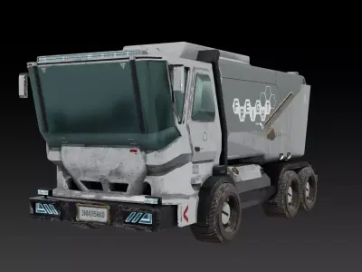 Sci-fi Truck game ready Low-poly 3D model