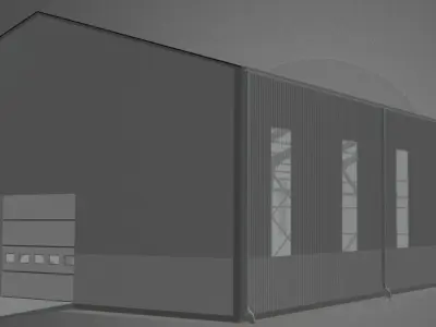 3D Hangar industrial 3D model