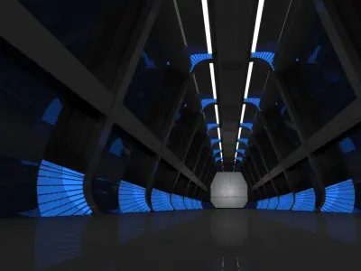 Sci Fi Corridor 3D model 20