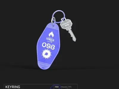 KEYRING key tag motel mockup 3D model