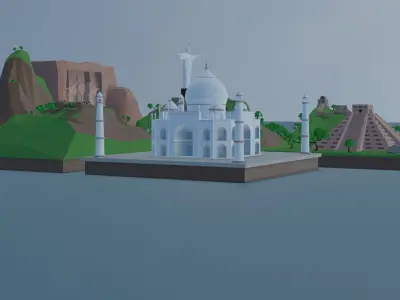 7 Wonders of the World - Bundle Low-poly 3D model