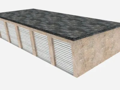 5 Storage Units Low-poly 3D model