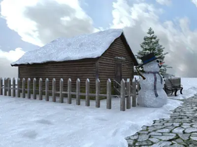 Snow house Scene 3D model