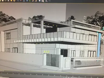 exeterior model house with stairs and balconies 3D print model