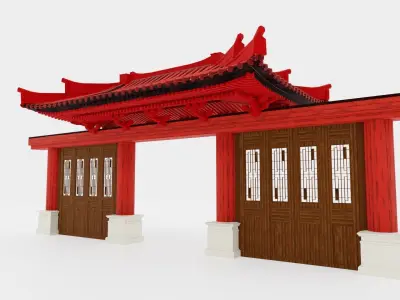 Chinese arch  Low-poly 3D model