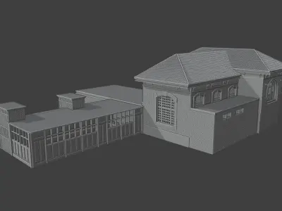 Rhinecliff Detailed Brick Train Station 3D print model