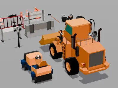 Construction Asset Pack 3D Model Low-poly 3D model