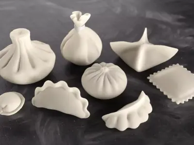 Dumpling and Dough Products 3D model