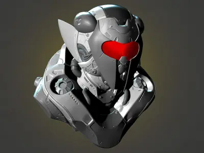 Mecha Head 3D print model