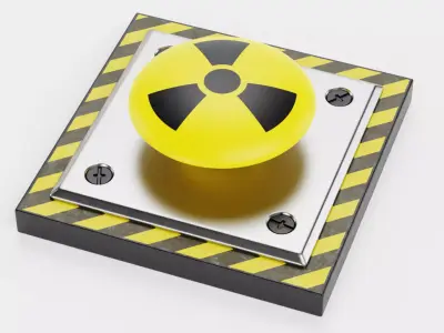 Emergency Button V4 - Radiation Hazard Switch Industrial Control 3D model