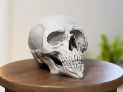 Skull Headphone Stand  Cyborg Headset Stand 3D print model