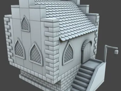 House Stylized 3d model Low-poly 3D model