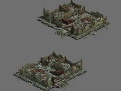 Game City - Architecture - Ruins 01 3D model