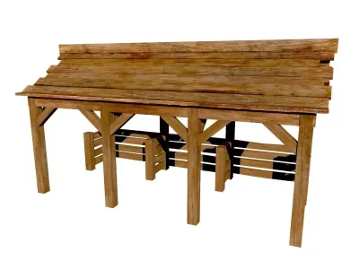 Horse Stable Game Ready Low-poly 3D model