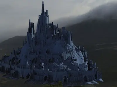 Castle inspired by European design Fortress version 3D model