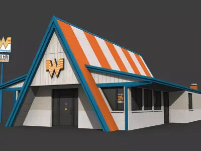 Whataburger Restaurant Building Low-poly 3D model
