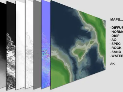 Detailed Coast Model Low-poly 3D model
