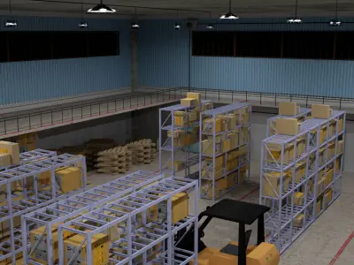 Warehouse Low-poly 3D model 15
