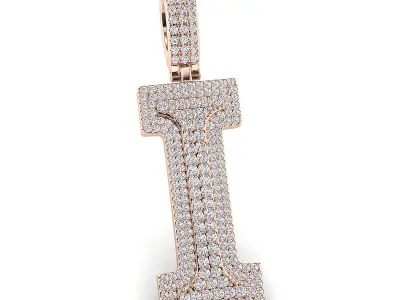 Alphabet Latter I Diamond Pendent 3D print model