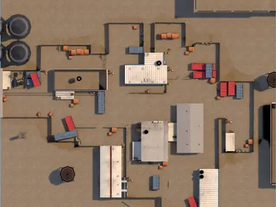 Shooting maps Low-poly 3D model