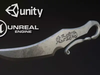 Turkish knife Low-poly 3D model