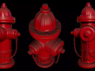 Fire hydrant game ready Low-poly 3D model