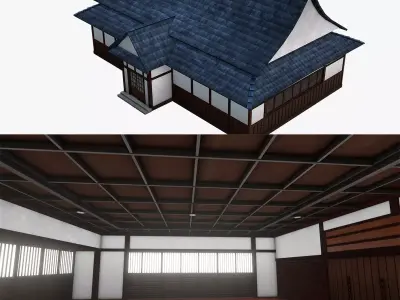 Japanese Training House - Dojo Low-poly 3D model