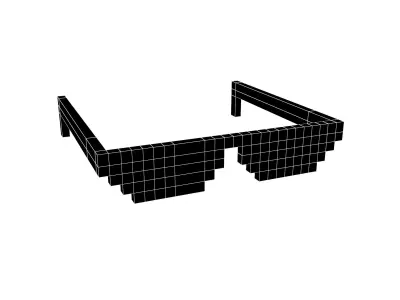 Pixel Sunglasses V1 006 Low-poly 3D model