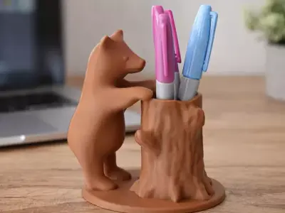 Bear Pen Holder Desk Organizer 3d printable stl 3D print model