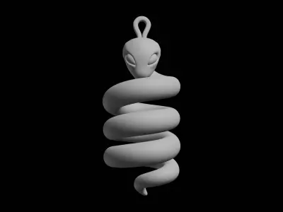 Alien Snake Pendant 3D print model