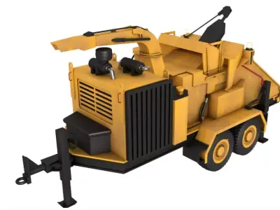 Towed Wood Chipper 3D model