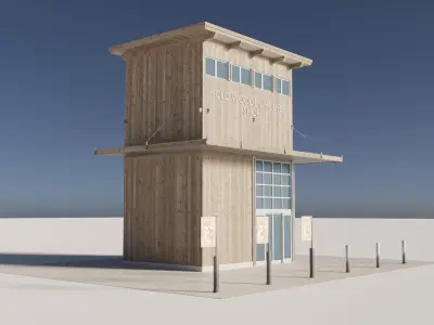 Old wooden house shop 3D model