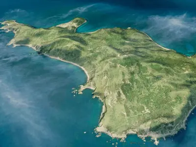 Kuchinoerabu volcanic Island full 3d model terrain 3D model