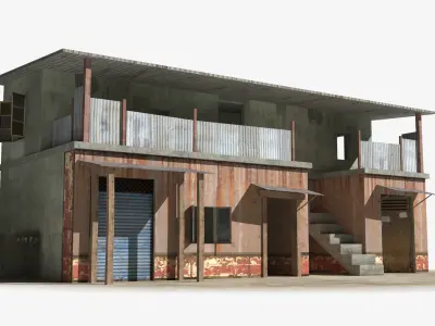 Slum x10 Low-poly 3D model