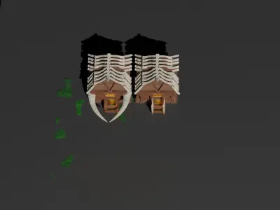 a viking house  Low-poly 3D model