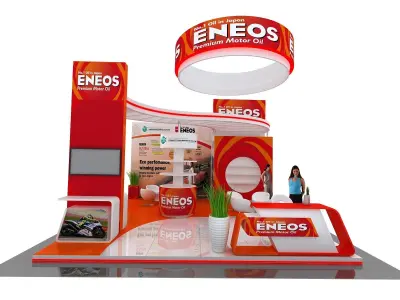 6x6 exhibition stand 1 side closed 3D model