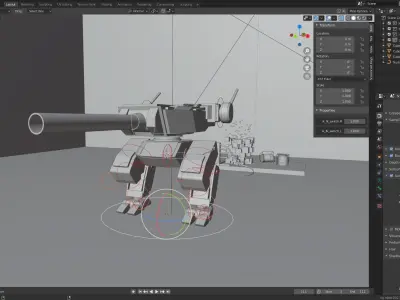 Robot 3D Model with gun 3D model