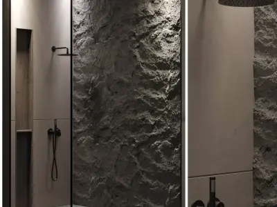 Corner Shower Cabins 02 Low-poly 3D model