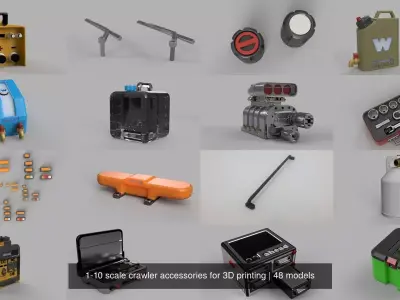 1-10 scale crawler accessories for 3D printing 3D Model Pack
