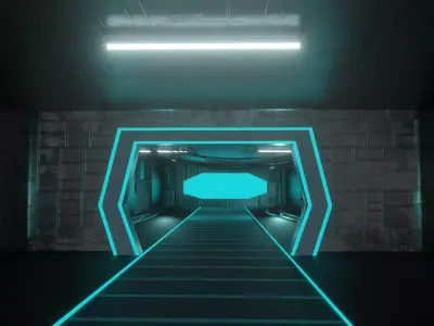 Sci fi space ship room  3D model
