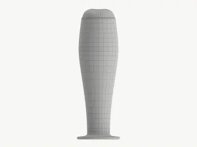 Beer glass with foam 04 3D model