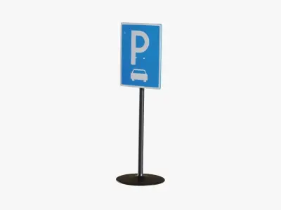Street Sign 6 Low-poly 3D model
