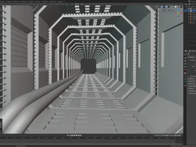 Sci fi tunnel 3D model