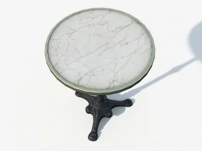 Paris cafe table Low-poly 3D model