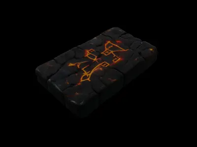 Ancient Rune-Engraved Stone Tablet   3D model