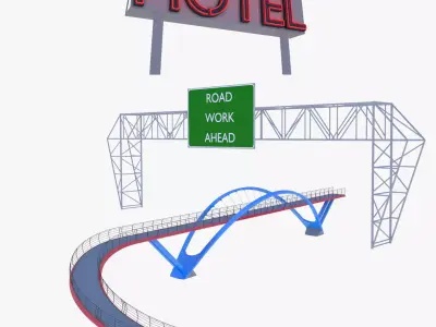 Traffic assets collection 3D Model Pack