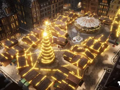 The Christmas Market Low-poly 3D model