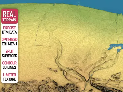 Sultan Haitham City - Topography Terrain Low-poly 3D model