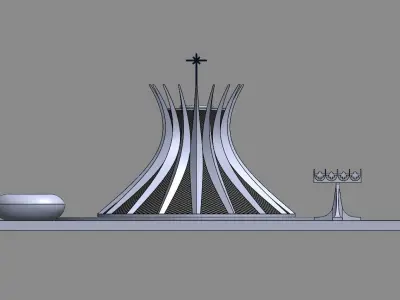 Catedral de Brasilia - 1 by 500 Scale - READY FOR 3D Print 3D print model