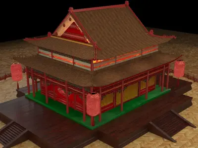  Chinese ancient house  3D model get